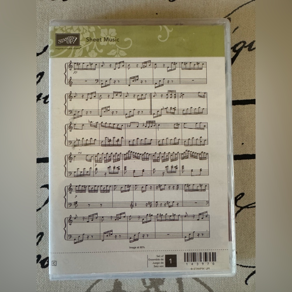 Stampin'Up! SHEET MUSIC large background stamp NEW
